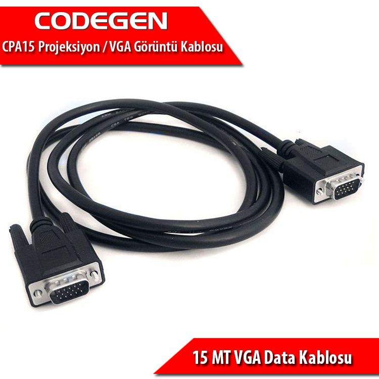 CODEGEN CPA15 15 Metre Monitör Pc Arası VGA Data Kablo M/M