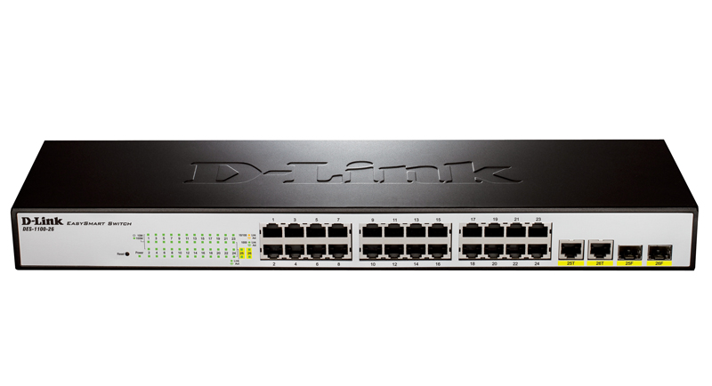 D-LINK DGS-1100-26 24 PORT 10/100/1000MBPS + 2 SFP PORT WEB YONETILEBILIR METAL KASA RACKMOUNT SWITCH