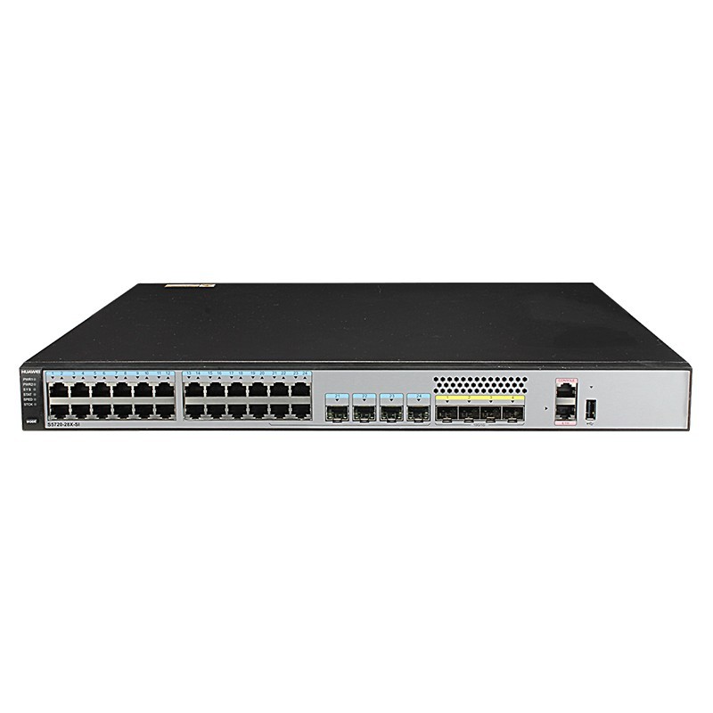 HUAWEI S5720-28X-SI-AC S5720-28X-SI BUNDLE (24 ETHERNET 10/100/1000 PORTS 4 OF WHICH ARE DUAL-PURPOSE 10/100/1000 OR SFP 4 10 GIG SFP+ WITH 150W AC POWER SUPPLY)